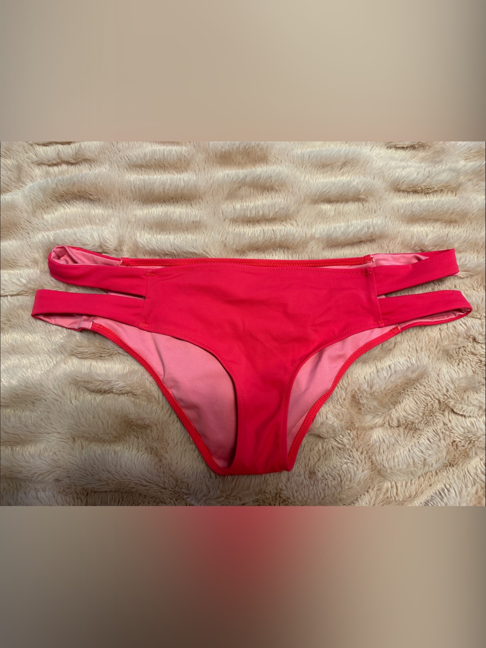 PINK Victoria's Secret Hot Pink Double-Strap Bikini Bottoms